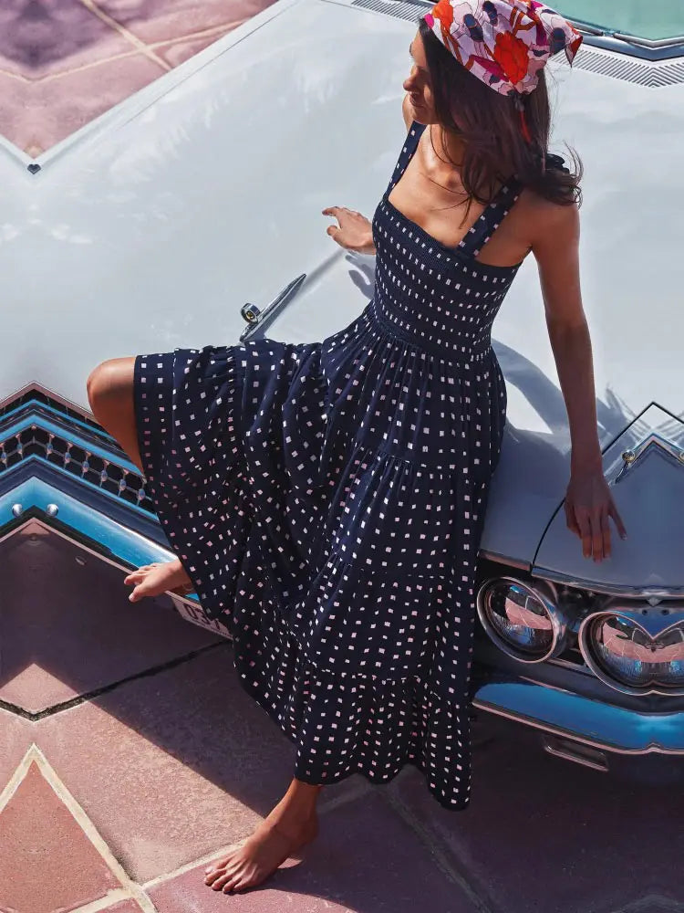 New Casual Long Women Print Dress