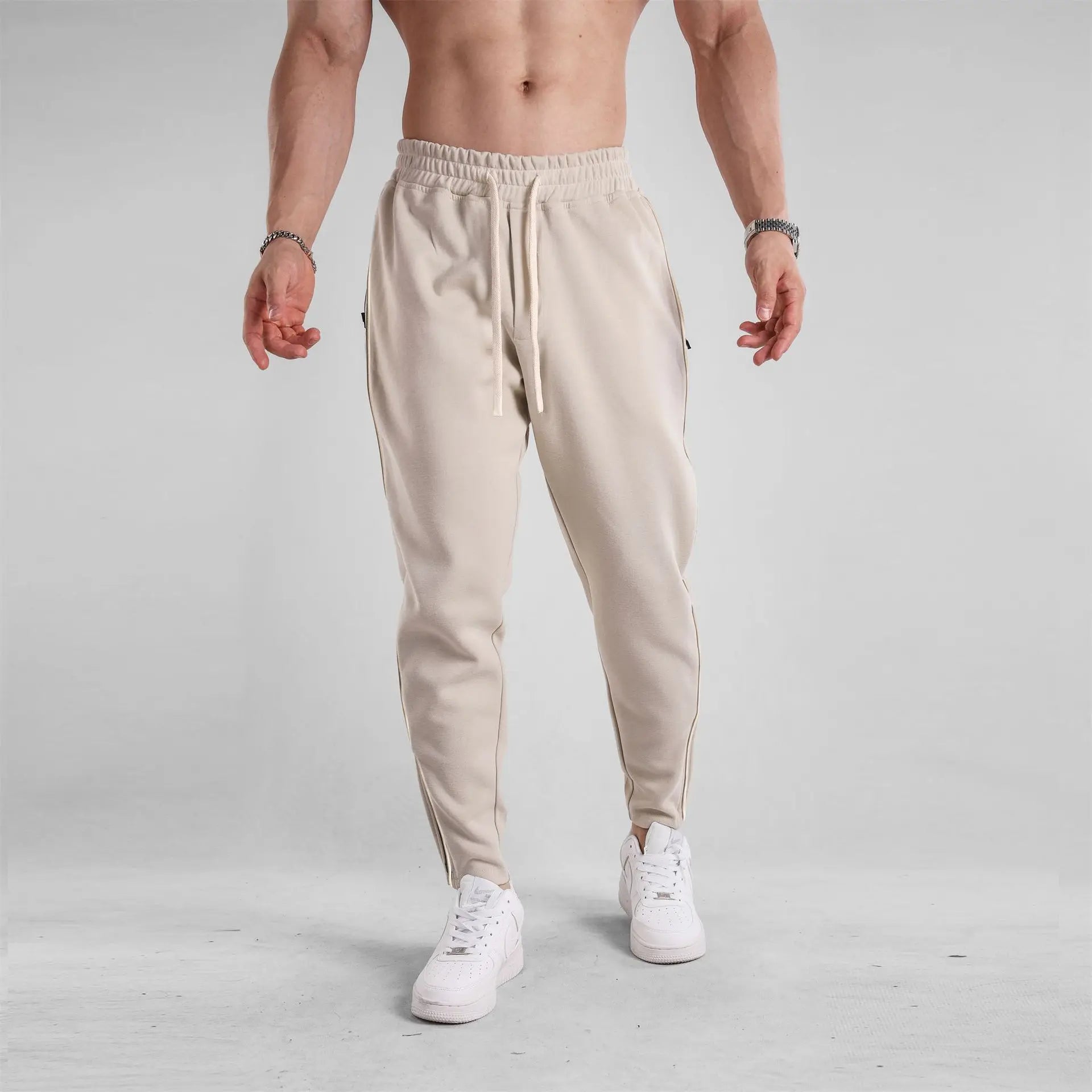 Men's Clothing Sport Casual Zipper Baggy Pants Cotton Long Trousers Outdoor Gym Fitness Workout Jogging Sweatpants Trackpants