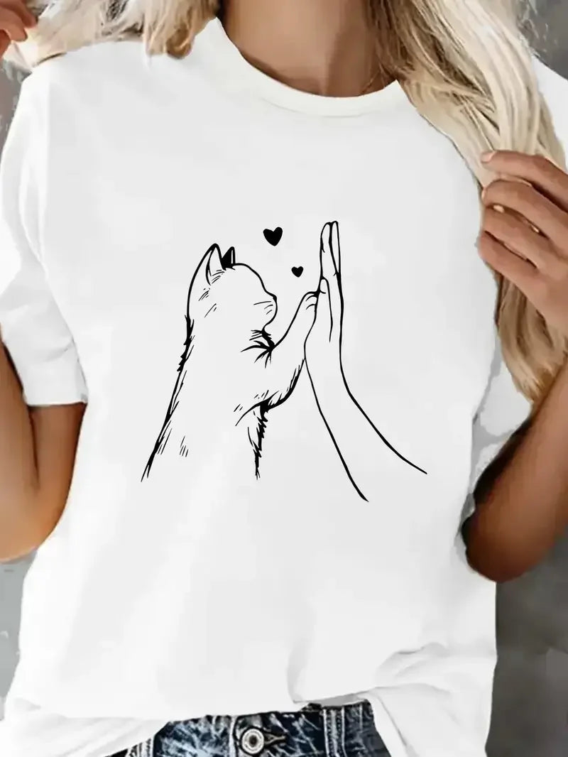 Women's Cat Paw Graphic T-Shirt