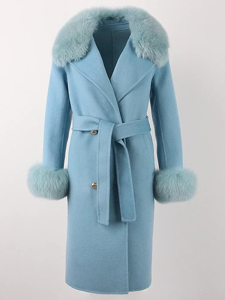 Elegant Long Fur Winter Overcoat