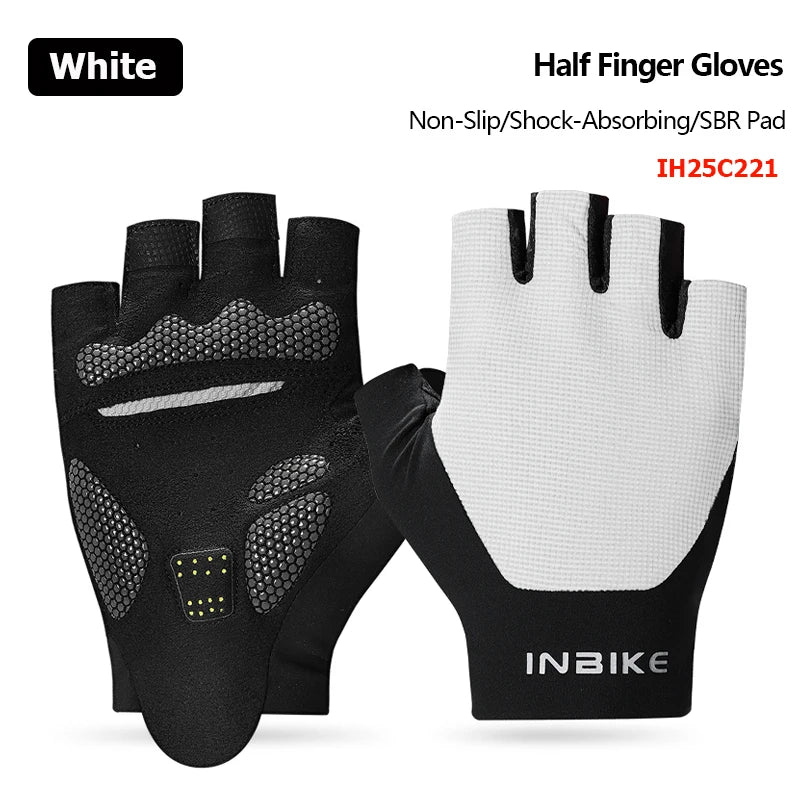 INBIKE 2025 Summer Cycling Gloves for Men Shock-Absorbing Padded Breathable Bicycle Gloves MTB Road Mountain Bike Riding Gloves