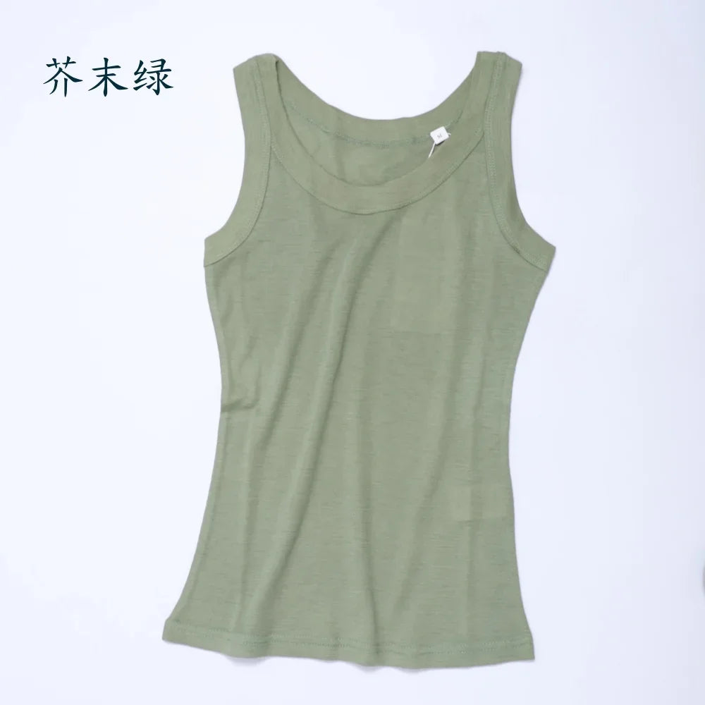 Women Merino Base Layer 100% Merino Wool Tank Top Sleeveless Tops Running Hiking Tank Tops Light Wicking Breathable Anti-Odor