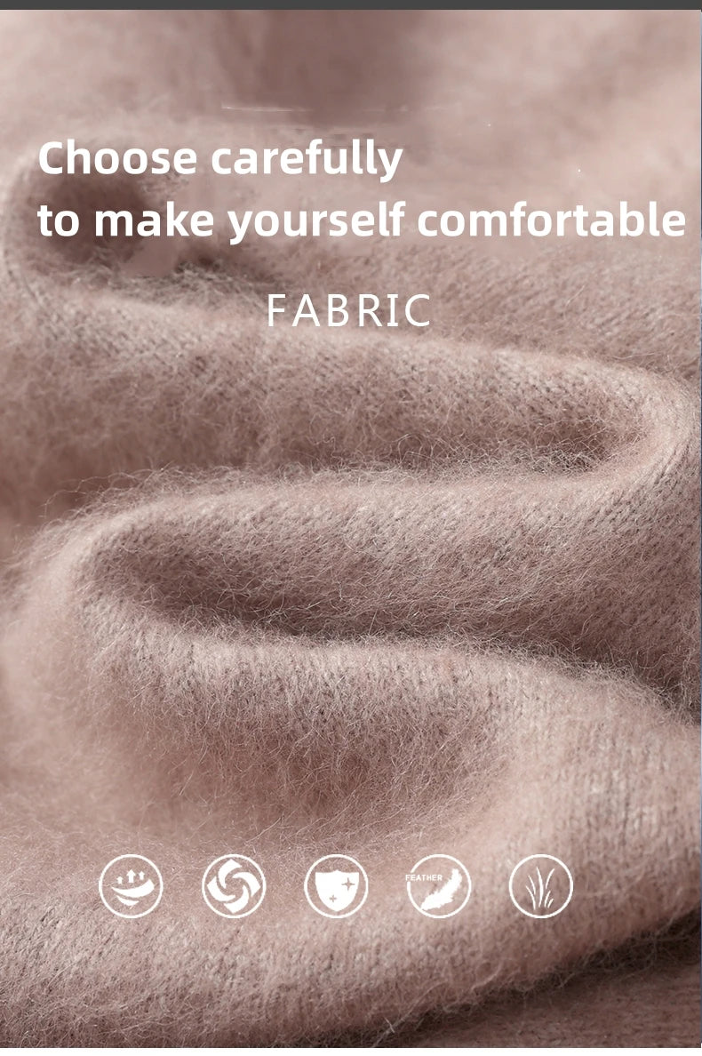 Men's Round Neck 100% Mink Cashmere Sweater Men 2024 Autumn and Winter Large Size Loose Knitted Sweater Keep Warm Top Men Jumper