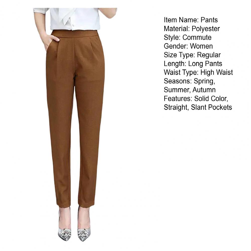 Women's High-Waist Slim Straight Ankle Pants