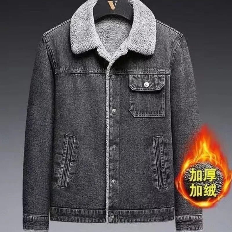 Casual Youth Fleece Denim Jacket