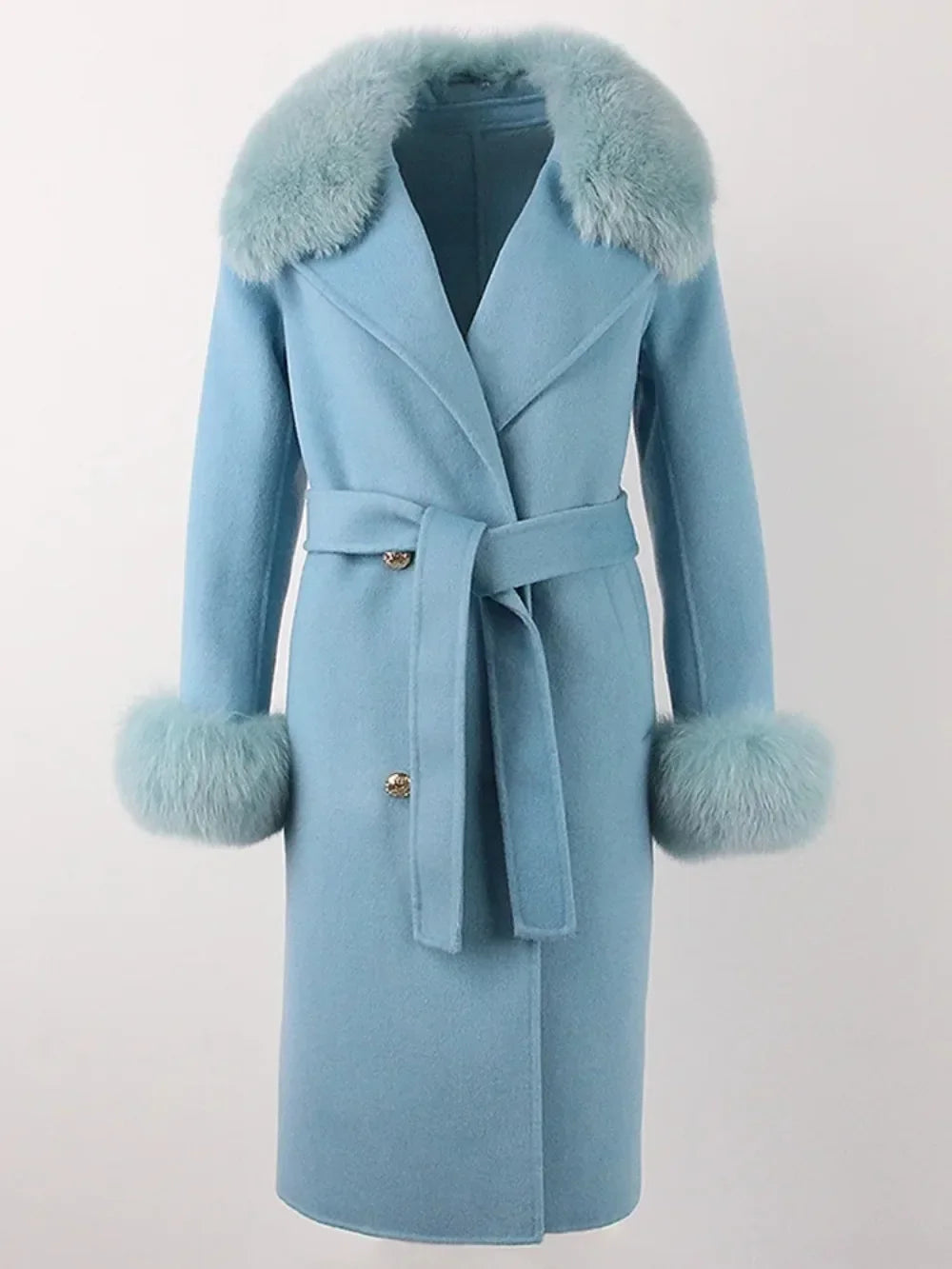 Elegant Long Fur Winter Overcoat