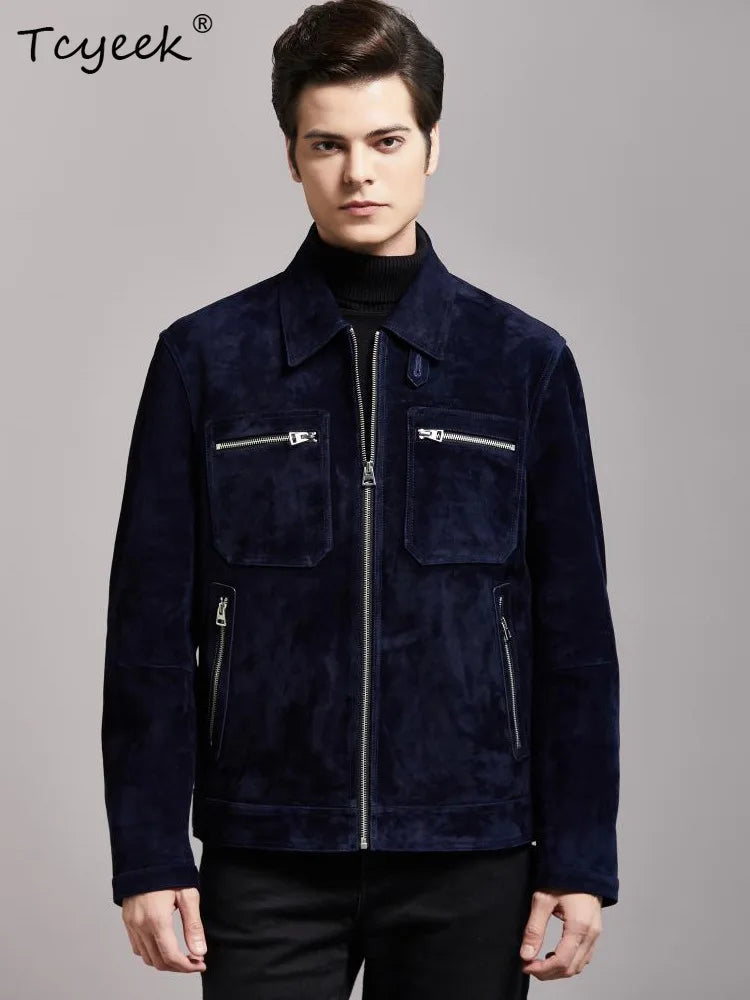 Tcyeek High-End Blue Leather