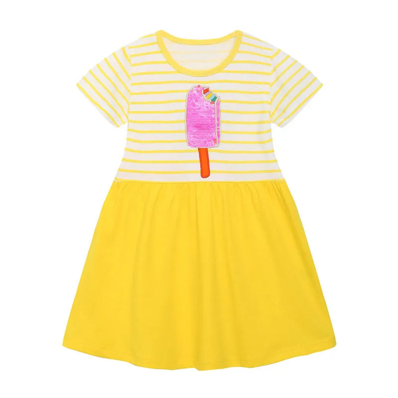 Girls' Animal Embroidery Sleeveless Party Dress
