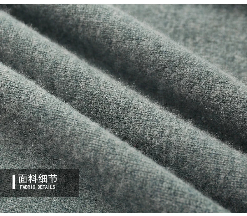 MVLYFLRT Men's Sweater Autumn and Winter New Cashmere Sweater 100% Pure Wool Knitting Sweater Fashion High Lapel Pullover Top