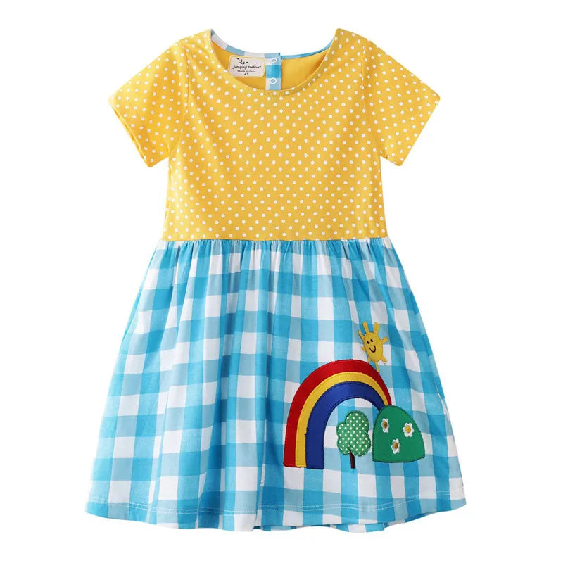 Girls' Animal Embroidery Sleeveless Party Dress