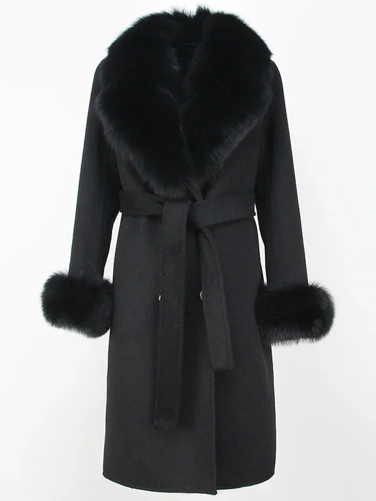 Elegant Long Fur Winter Overcoat