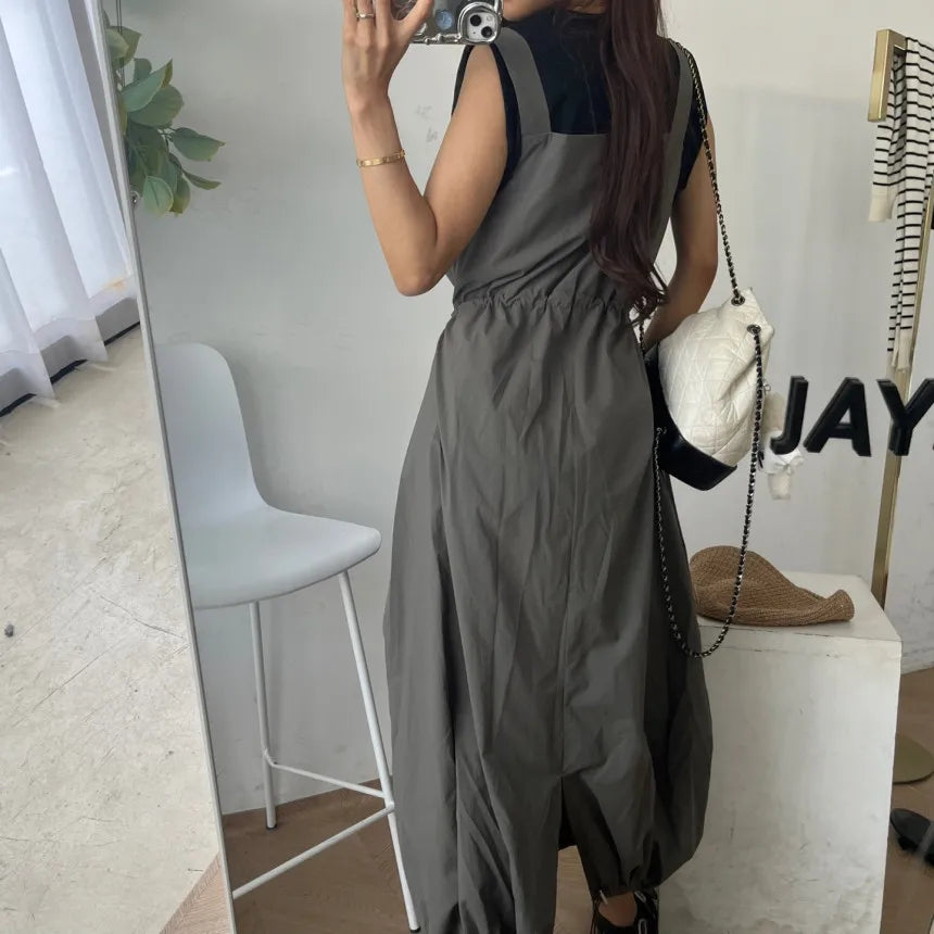 Women's Square Neck Drawstring Camisole Dress