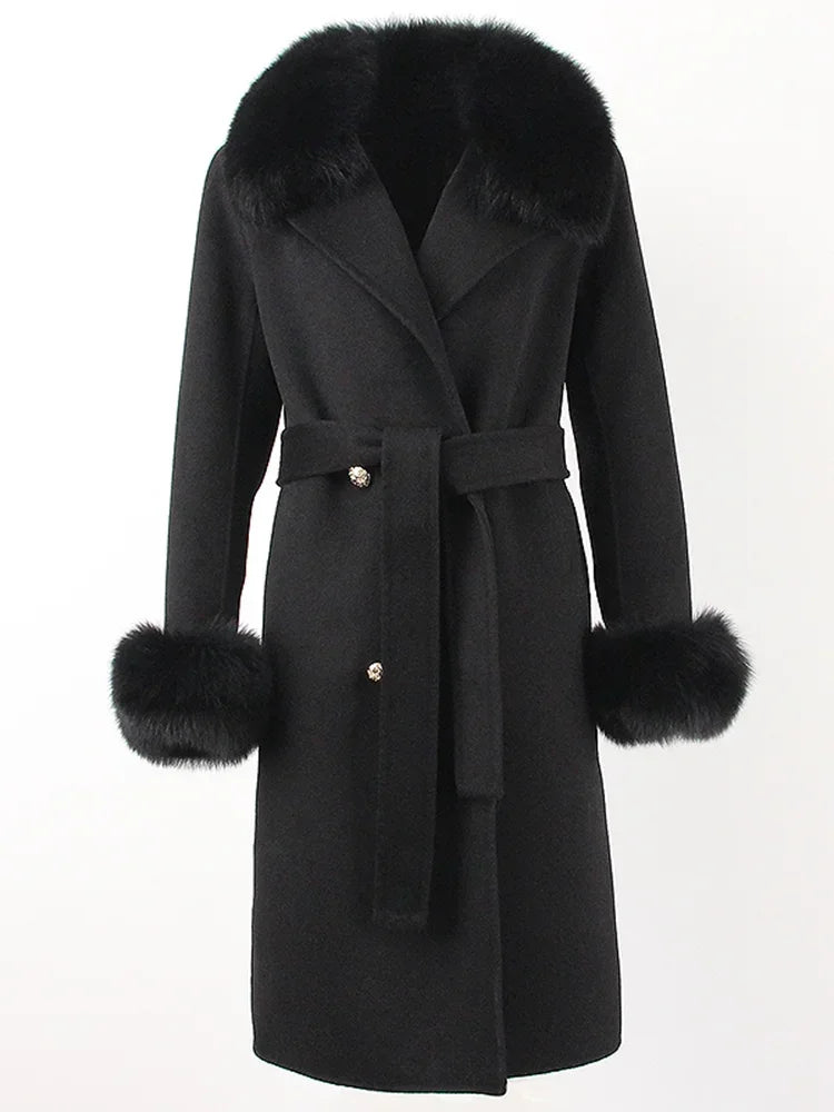 Elegant Long Fur Winter Overcoat