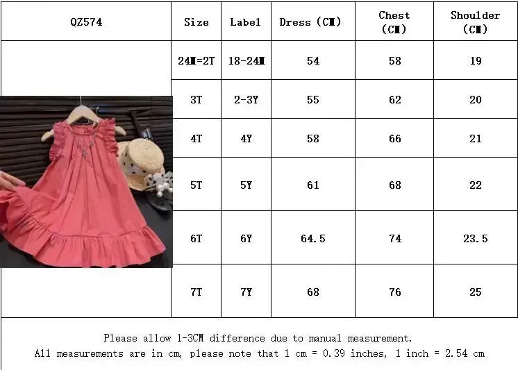 Girls' Sleeveless Princess Dress (2-7Y)