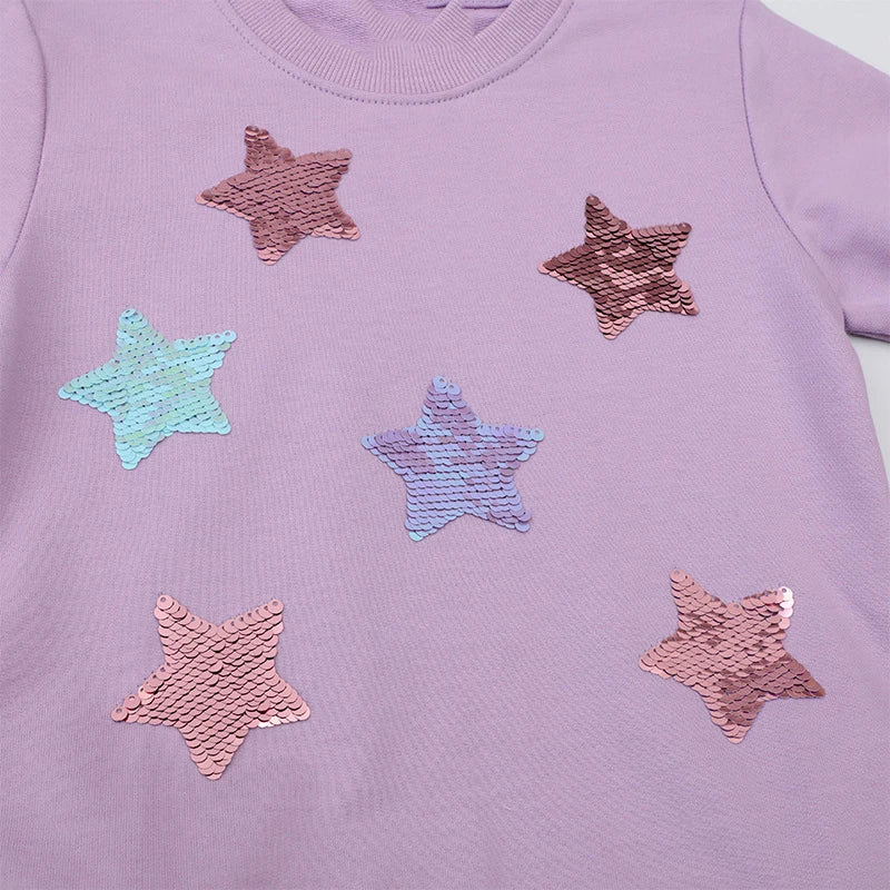 Girls' Cartoon Stars Mesh Dress