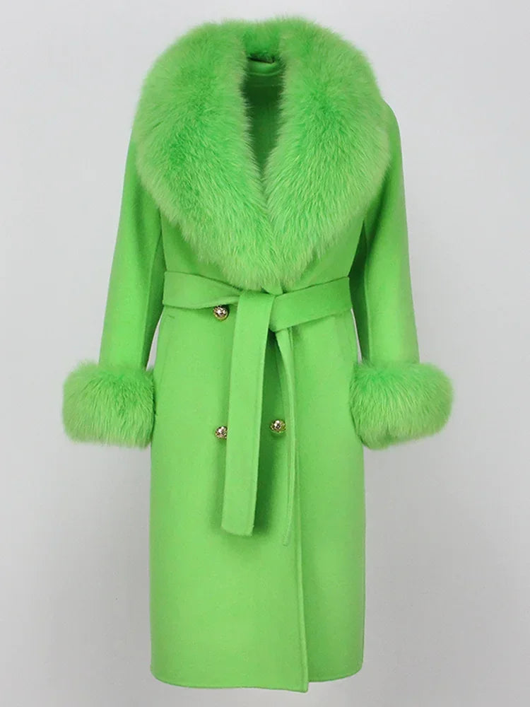 Elegant Long Fur Winter Overcoat