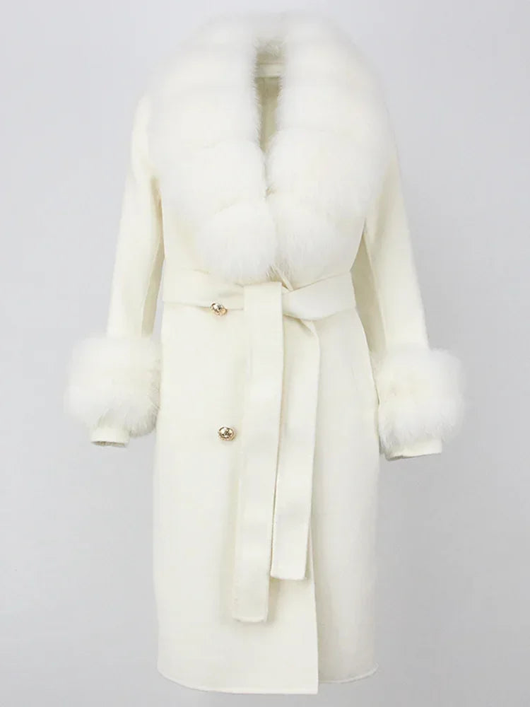 Elegant Long Fur Winter Overcoat