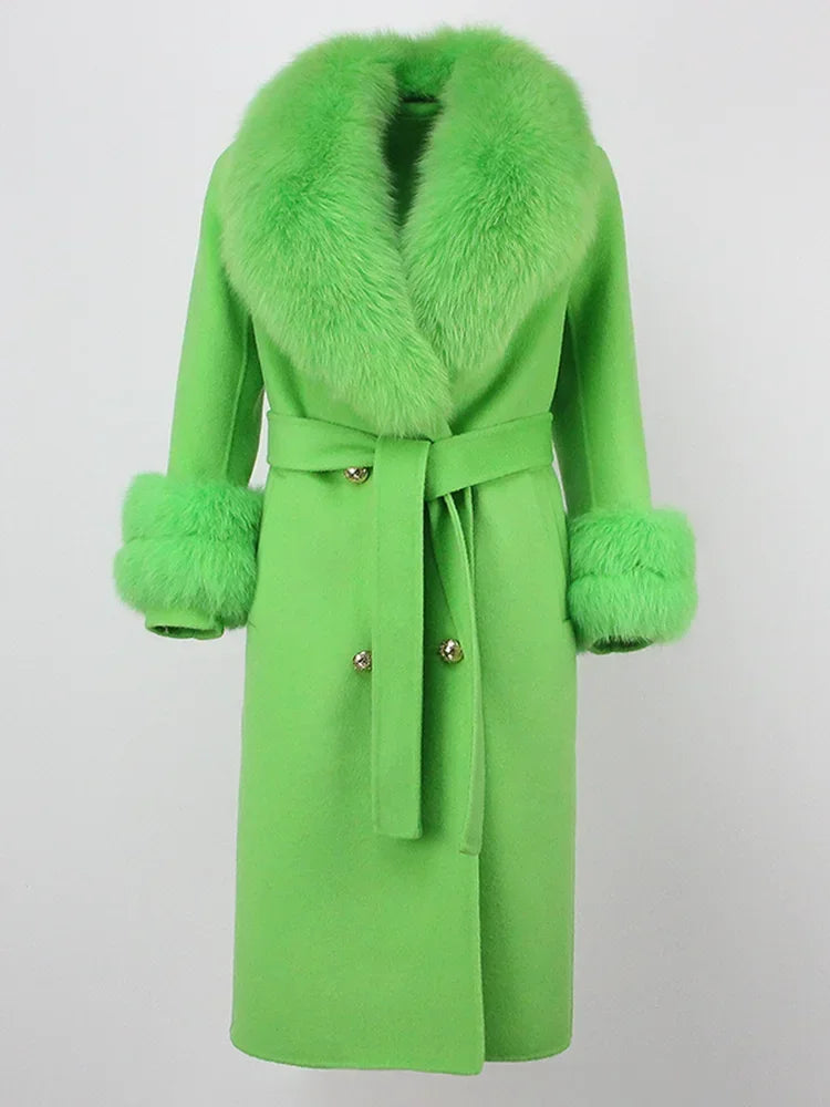 Elegant Long Fur Winter Overcoat