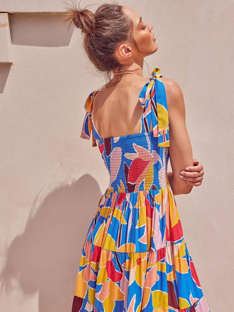 New Casual Long Women Print Dress