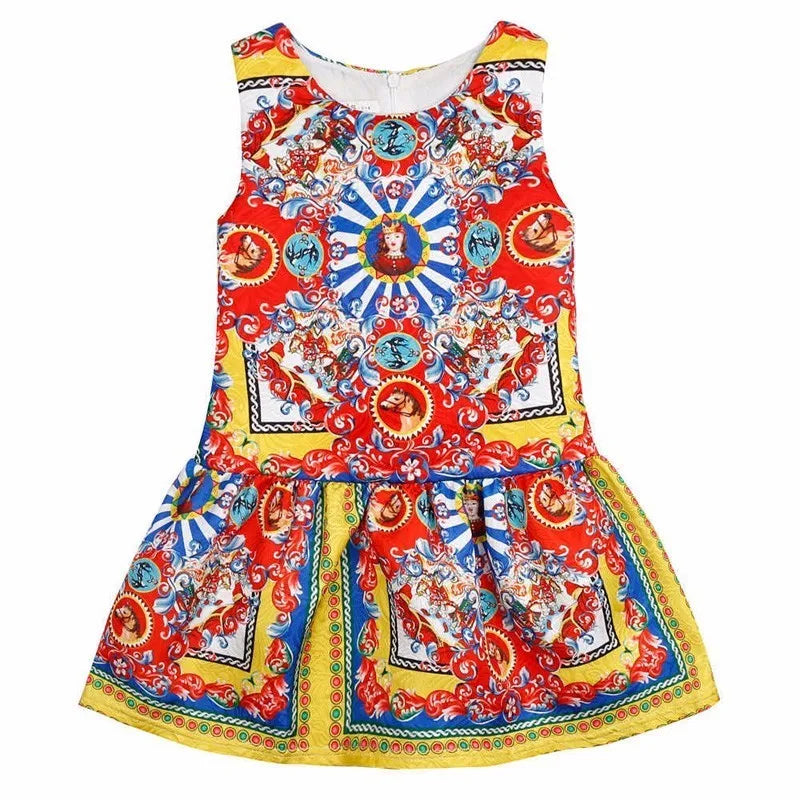 Girls' Printed Princess Party Dress