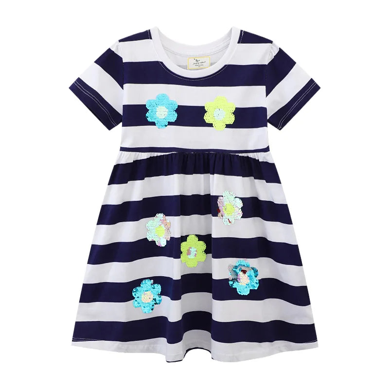Girls' Animal Embroidery Sleeveless Party Dress