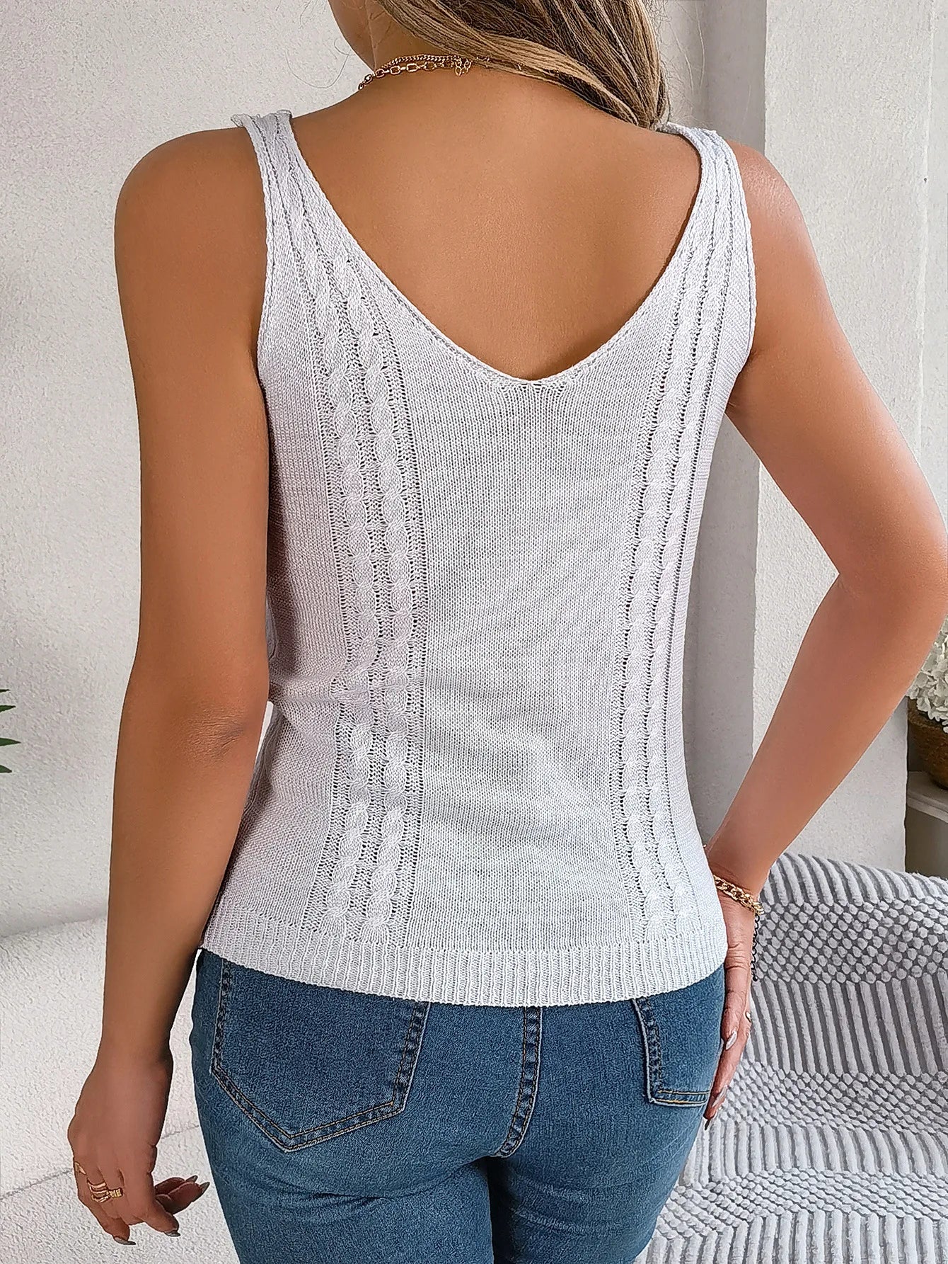 Summer Lady Solid Strap Top Women