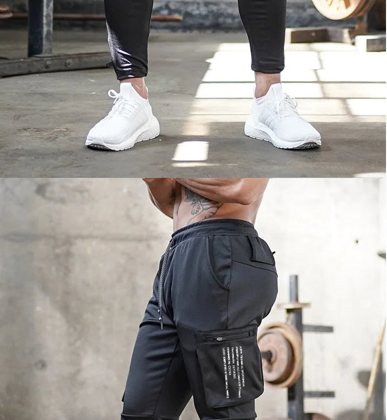 Men's Gym Fitness Multi-Pocket Workout Training Pants Cotton Jogging Sweatpants Camouflage Men  Fashion Training Trousers