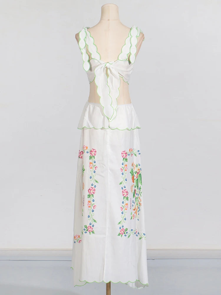 Women's Patchwork Lace-Up Sleeveless Dress