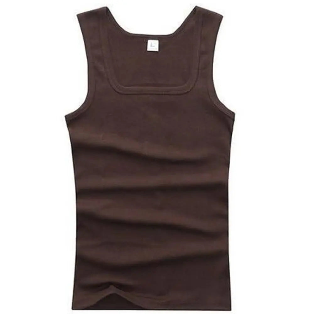 Solid Color Square Neck Tank Top Cotton Black White Gray Men Women Vest Fitness Sleeveless T-shirt Bodybuilding Gym T-shirtsHot