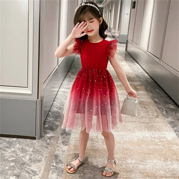 Girls' Sequin Mesh Fancy Dress (9-11Y)
