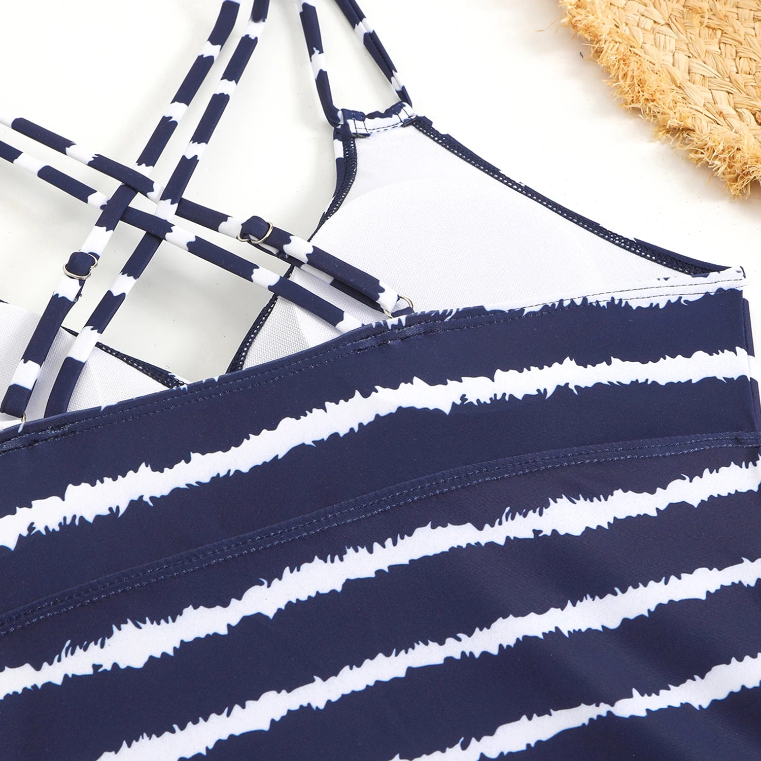 Women's Striped Tankini Swimsuit Set