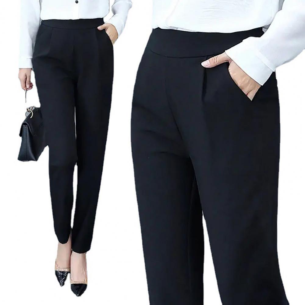 Women's High-Waist Slim Straight Ankle Pants