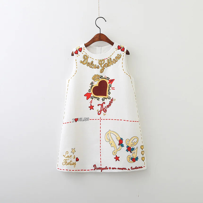 Girls' Printed Princess Party Dress