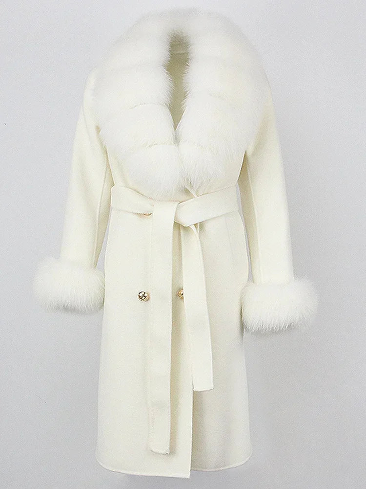 Elegant Long Fur Winter Overcoat