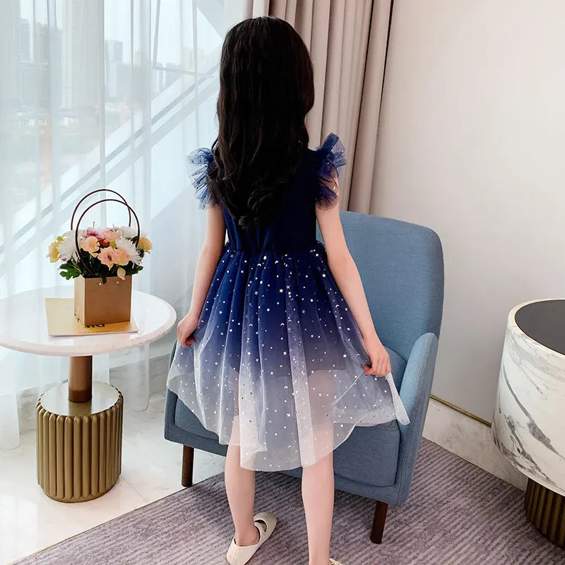 Girls' Sequin Mesh Fancy Dress (9-11Y)