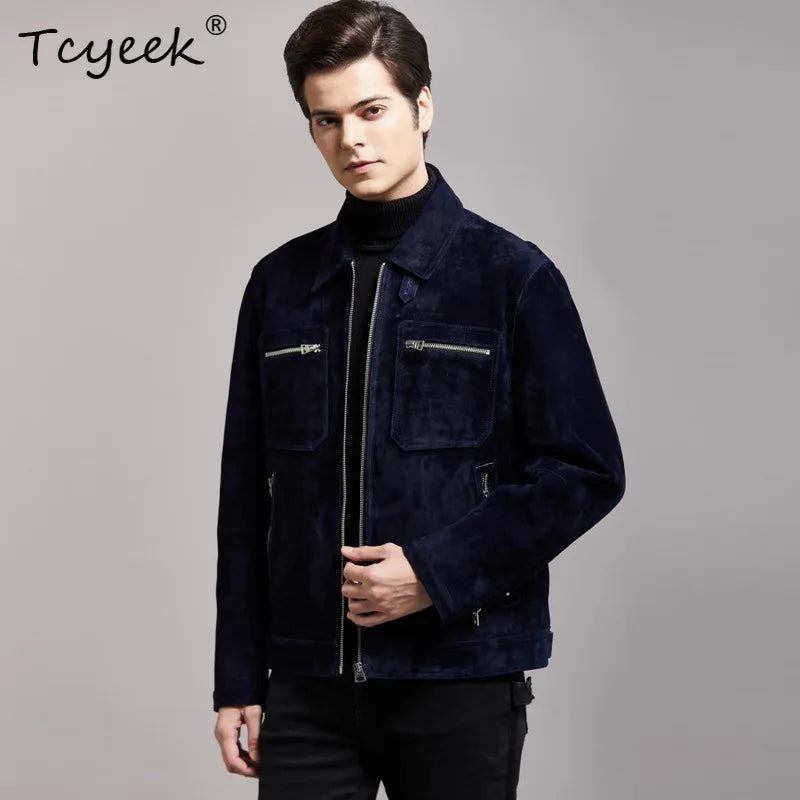 Tcyeek High-End Blue Leather