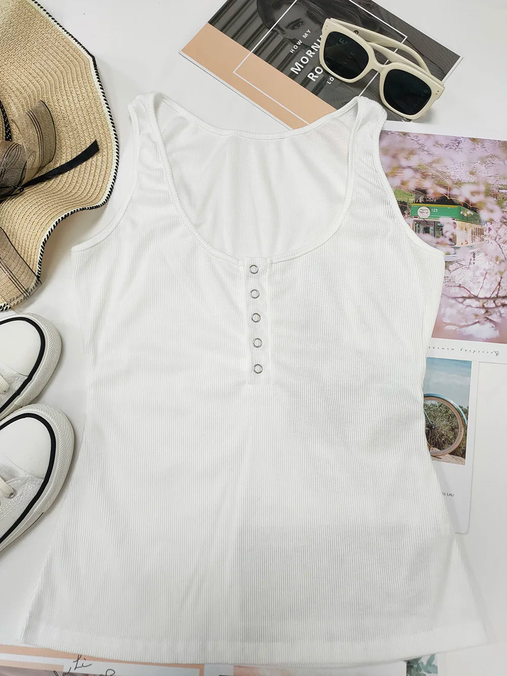 Women's Low-Cut Solid Cami Vest