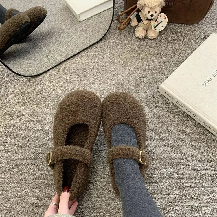 Famous Brand Spring Retro Single Shoes Comfortable Rubber Bottom Ladies Sandals Wider Toe Box Ballerina Slippers Style