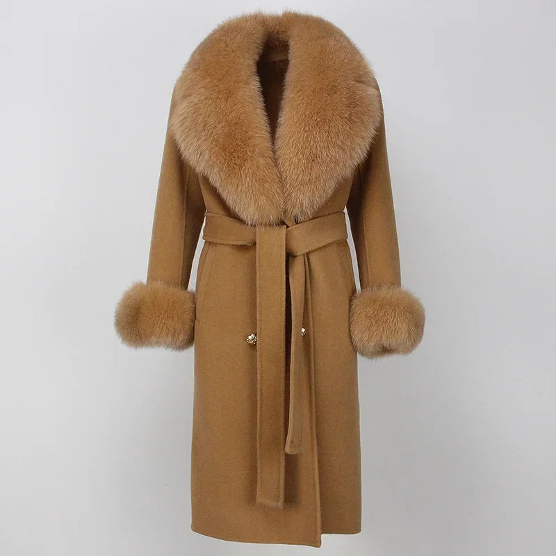 Elegant Long Fur Winter Overcoat
