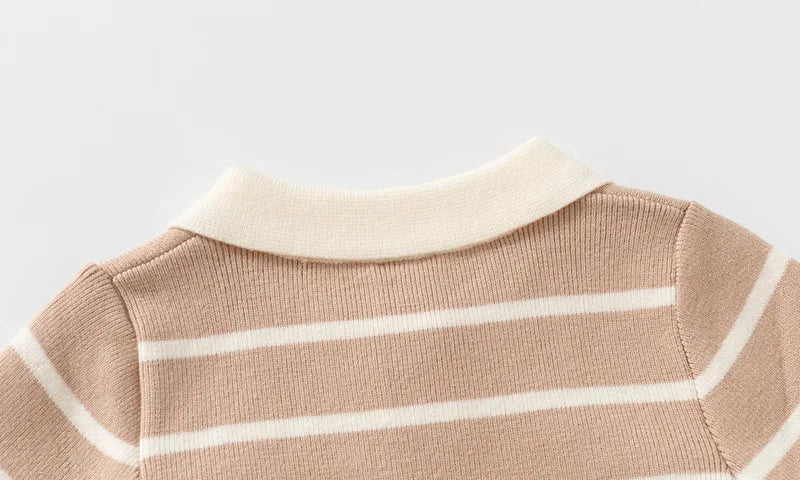 Baby Boys' Striped Bear Embroidery Sweater