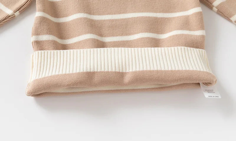 Baby Boys' Striped Bear Embroidery Sweater