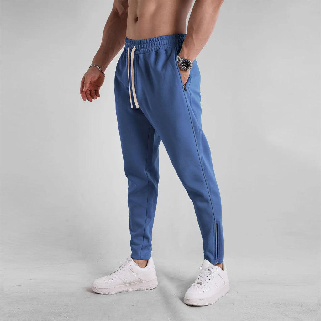 Men's Clothing Sport Casual Zipper Baggy Pants Cotton Long Trousers Outdoor Gym Fitness Workout Jogging Sweatpants Trackpants