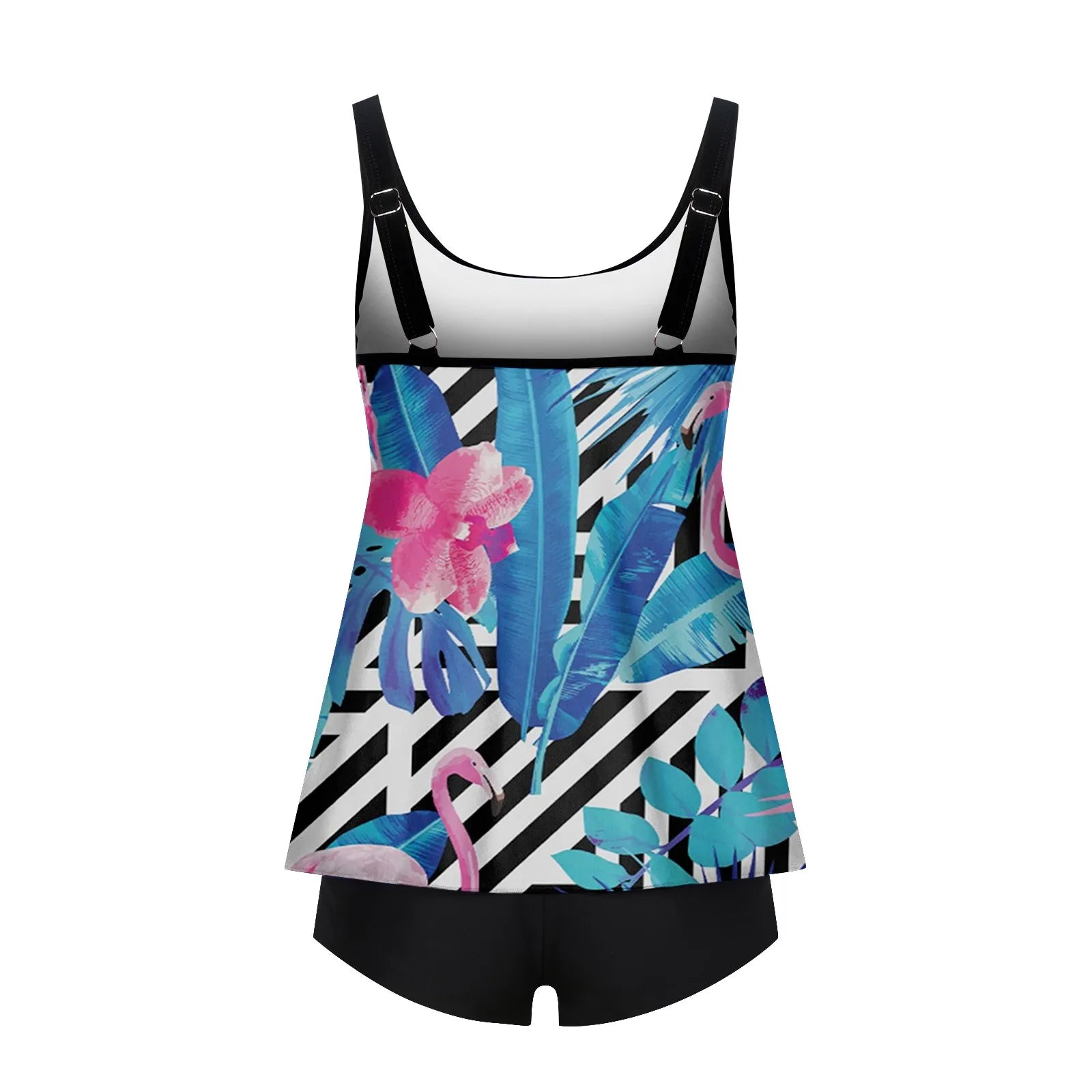 Elastic Shorts Tankini Set