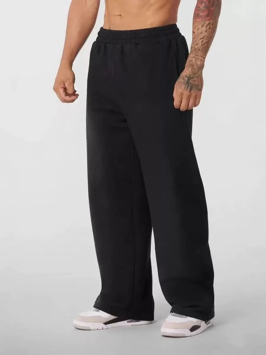 Men's Sweatpants Elastic Waist Joggers Track Pants Casual Sport Fitness Gym Clothing Autumn All-Match Loose Comfy Trousers