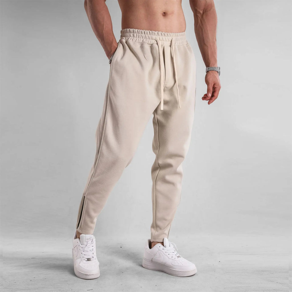 Men's Clothing Sport Casual Zipper Baggy Pants Cotton Long Trousers Outdoor Gym Fitness Workout Jogging Sweatpants Trackpants