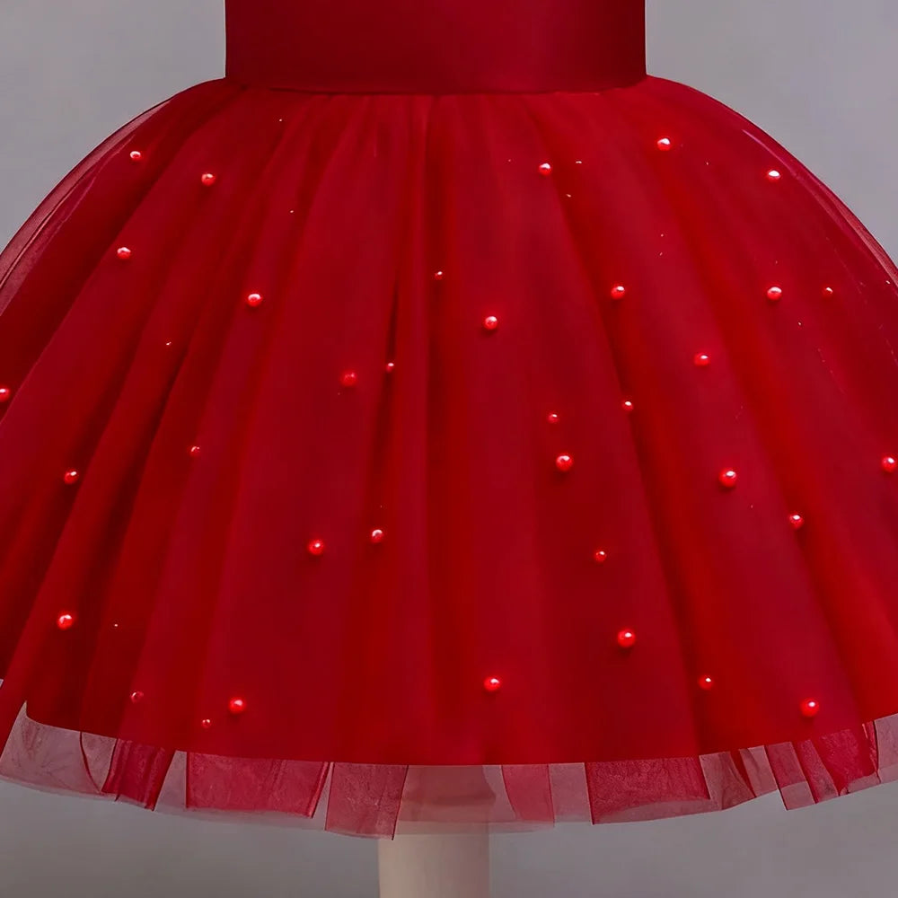 Girls' Christmas Princess Lace Costume Dress