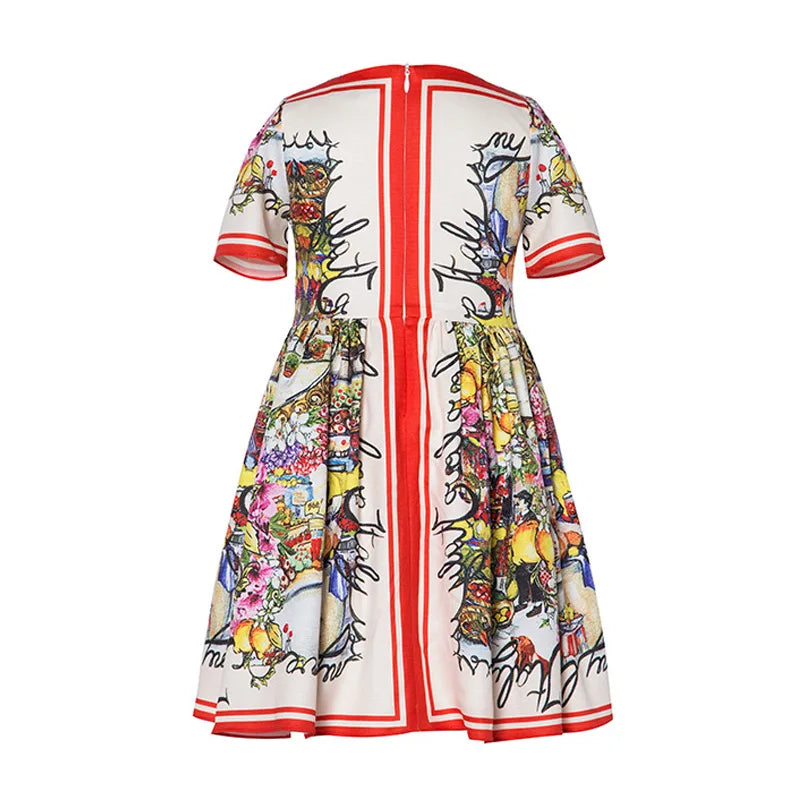 Girls' Printed Princess Party Dress