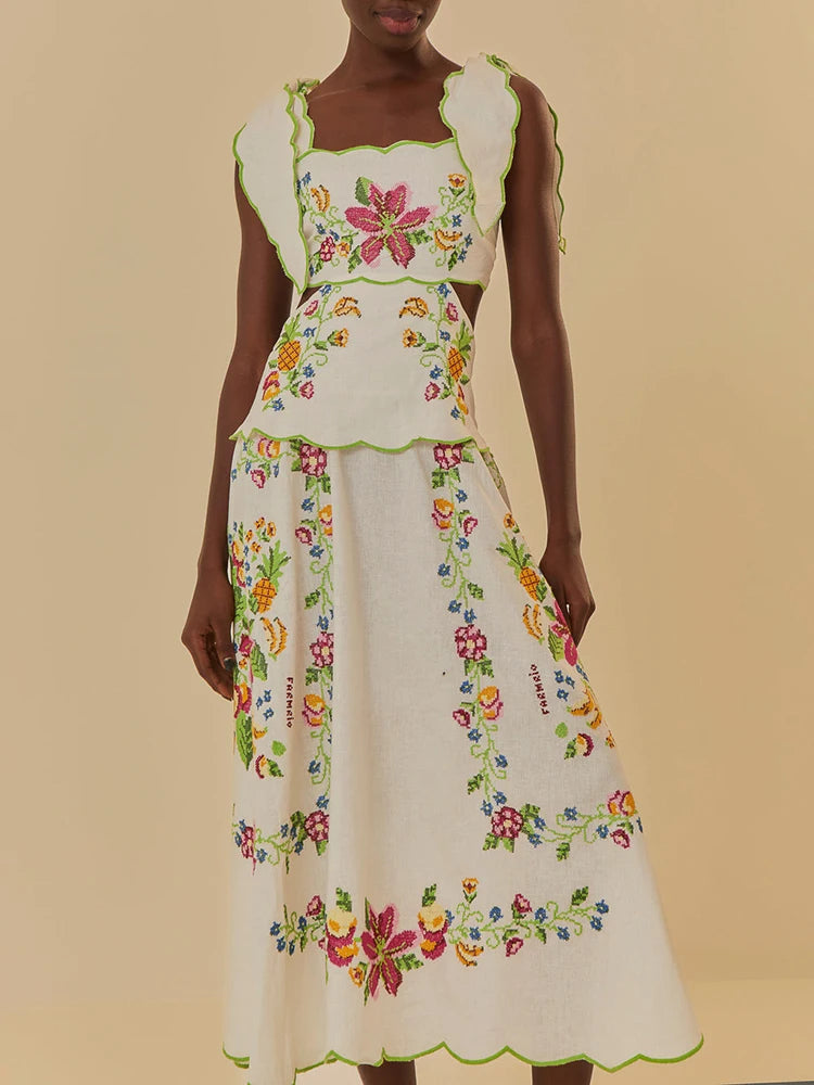 Women's Patchwork Lace-Up Sleeveless Dress