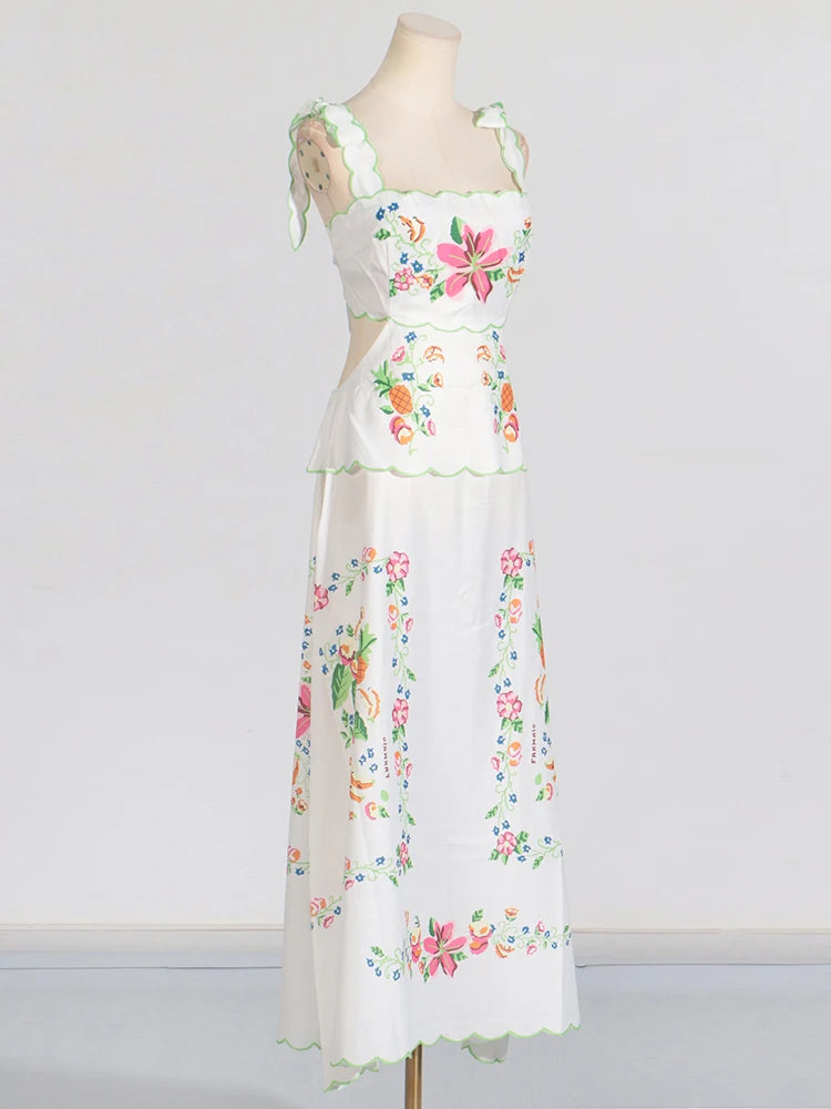 Women's Patchwork Lace-Up Sleeveless Dress