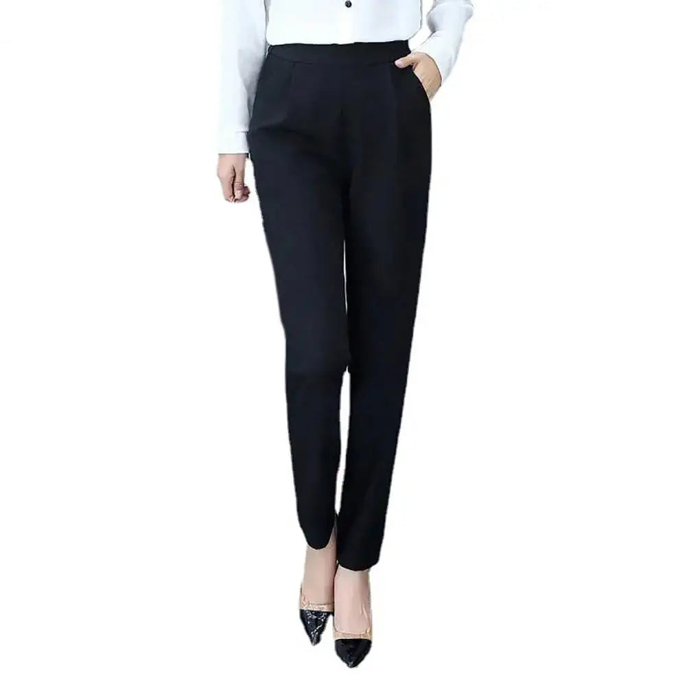 Women's High-Waist Slim Straight Ankle Pants